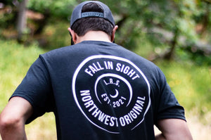 The classic bullet design tee shirt, super comfy tee shirt from FALL IN SIGHT APPAREL CO. 